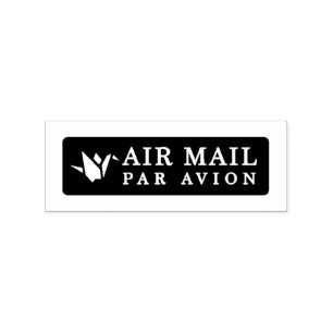 AIR MAIL PAR AVION Origami Bird Airmail Stamp orig
