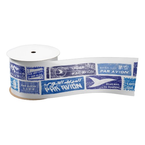 Air Mail  Par Avion Satin Ribbon