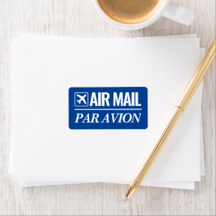 Air Mail / Par Avion small blue postal labels