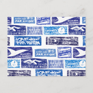 Air mail / par avion - transparent postcard