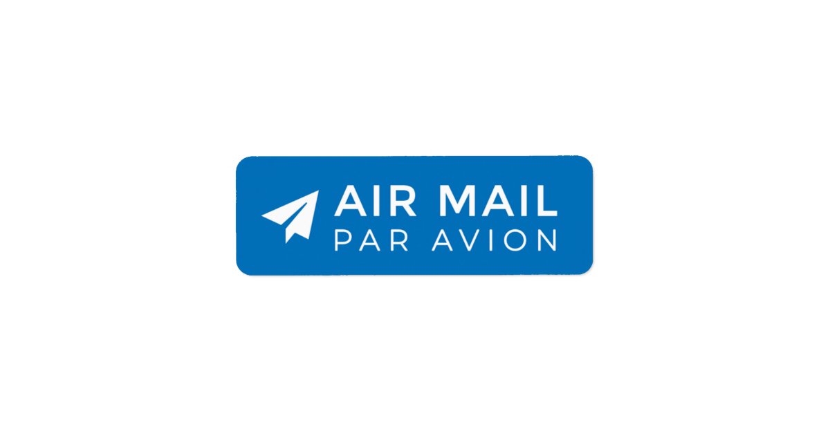 AIR MAIL PAR AVION 紙飛行機 エアメールシール paper airplane ラベ Label | Zazzle