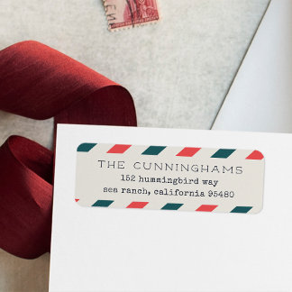 Air Mail Return Address Label