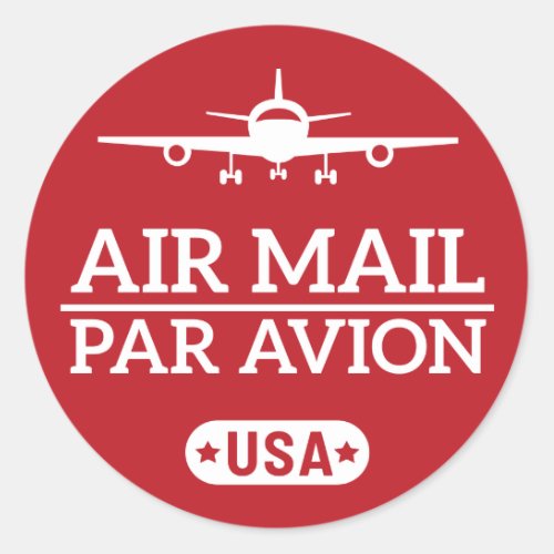 Air Mail Sticker Red
