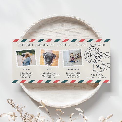 Air Mail  Vintage Style Year in Review Photo Holiday Card