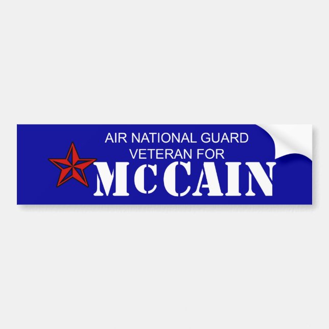 Air Nat Guard Vet for McCain Bumper Sticker (Front)