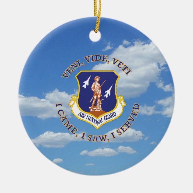 Air National Guard Shield Ceramic Ornament (Front)