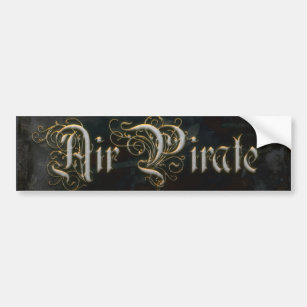 "Air Pirate" Steampunk Neo-Victorian Bumper Sticker