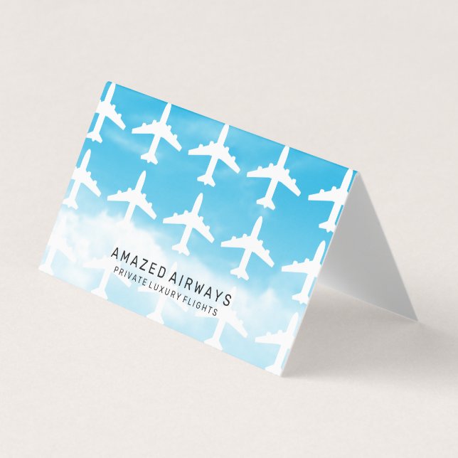 Air Plane | Flights | Clouds and Sky Business Card (Front)
