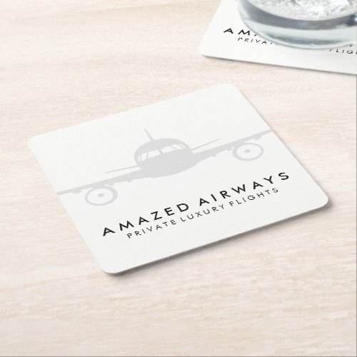 Air Plane  Flights Square Paper Coaster