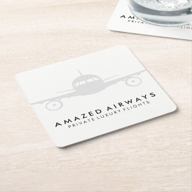 Air Plane | Flights Square Paper Coaster (Angled)