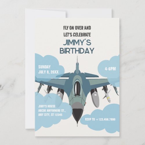 AIR PLANE FLY BIRTHDAY INVITATION