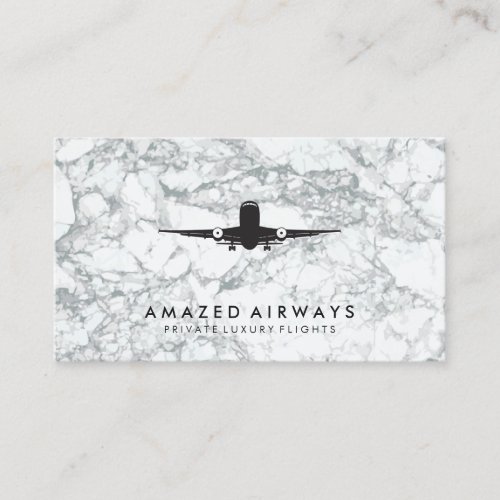 Air Plane  Take Off  Marble  Luxury Flights Business Card