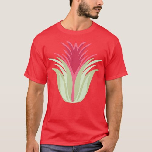 Air Plant Green and Red Tones T_Shirt