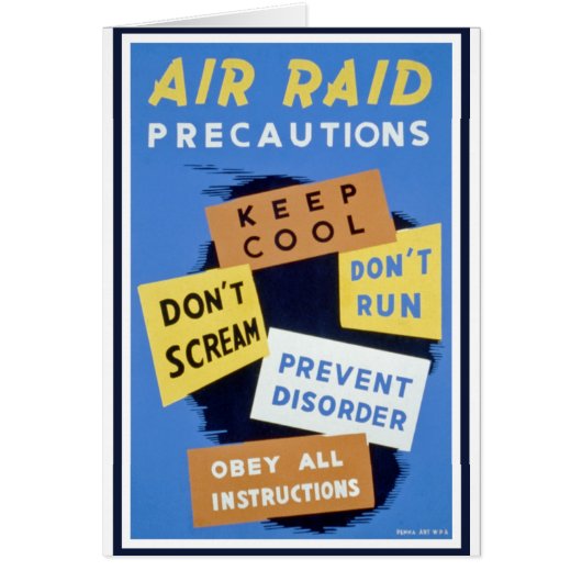 Air raid precautions sign (1943) cards (Front)