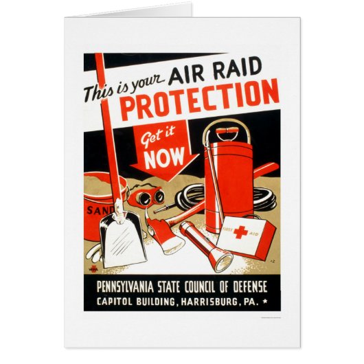 Air Raid Protection 1943 WPA Cards (Front)