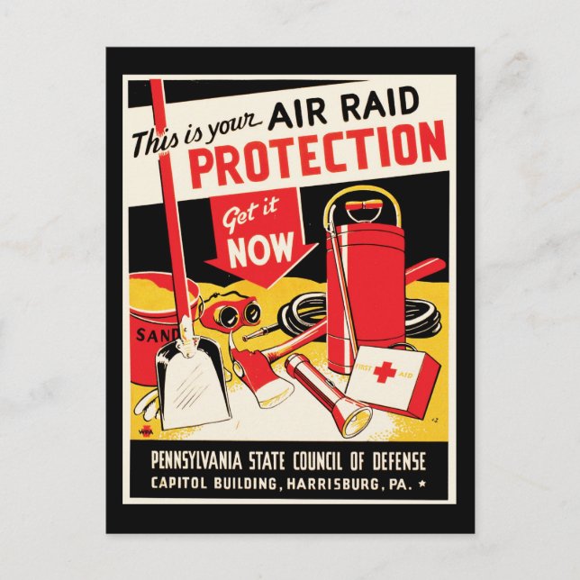Air Raid Protection Postcard (Front)