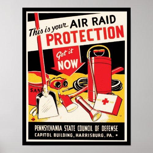 Air Raid Protection Poster