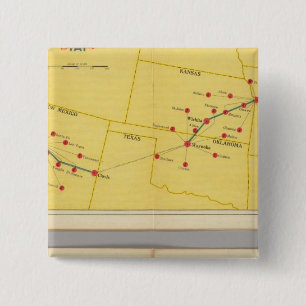 Air Route from Los Angeles to Columbus Pinback Button