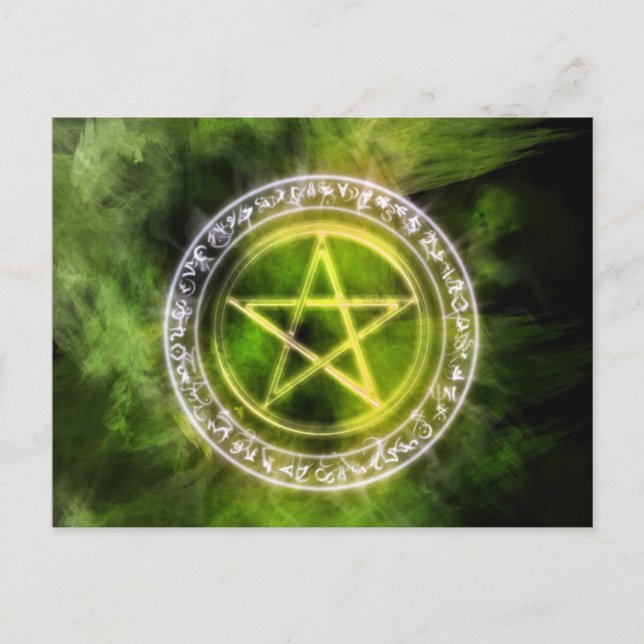 Air Rune Circle Pagan Pentacle Art Postcard (Front)