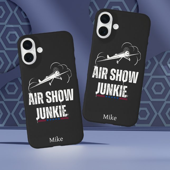 ‘AIR SHOW JUNKIE’ Typography,USA,Cool Aviation Case-Mate iPhone Case (Creator Uploaded)
