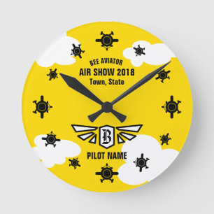 Air Show Souvenir Round Clock