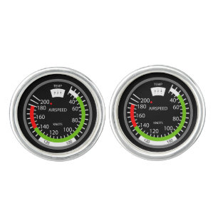 Air Speed Pilot Aviation Geek Cufflinks