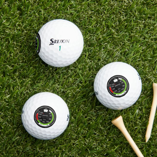 Air Speed Pilot Aviation Geek Golf Balls (Insitu Grass)