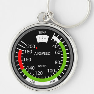 Air Speed Pilot Aviation Geek Keychain