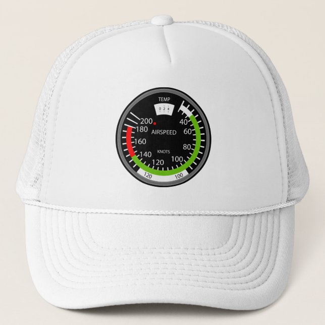 Air Speed Pilot Aviation Geek Trucker Hat (Front)