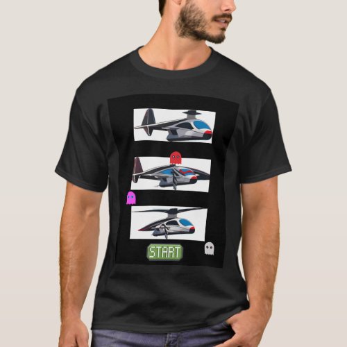 Air Taxi Video Game Start Pack Man for AAM UAM  T_Shirt