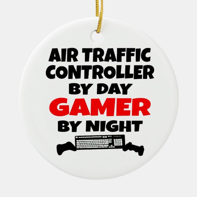 Air Traffic Controller Gamer Ceramic Ornament (Front)