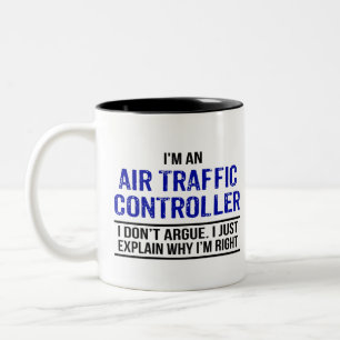 Air Traffic Controller Humor Two-Tone Coffee Mug