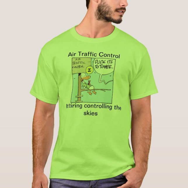 Air Traffic Controller Sleep Cartoon Shirt (Front)