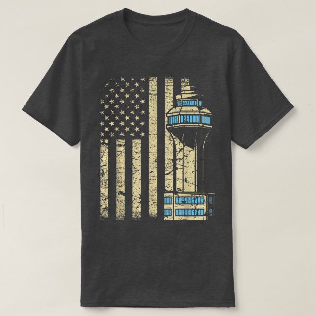 Air Traffic Controller TowerAircraft Airspace ATC  T-Shirt (Design Front)