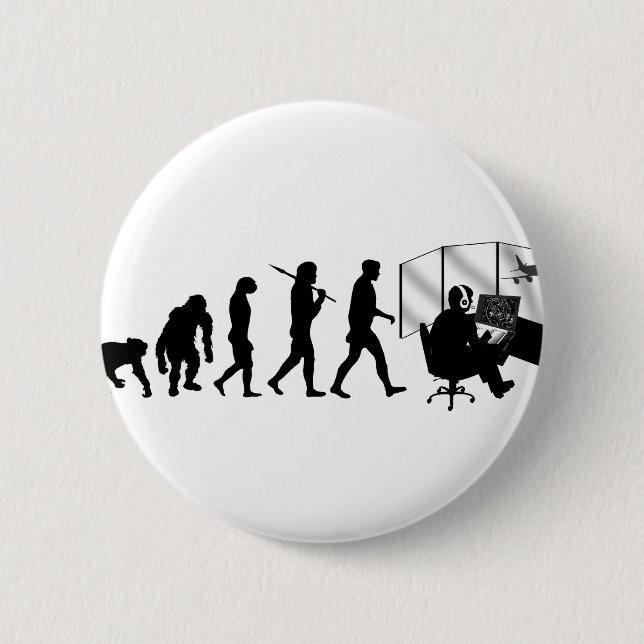 Air traffic controllers gifts tower control pinback button (Front)