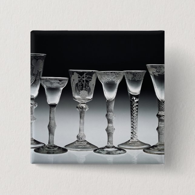 Air-twist glasses, 1750-60 button (Front)