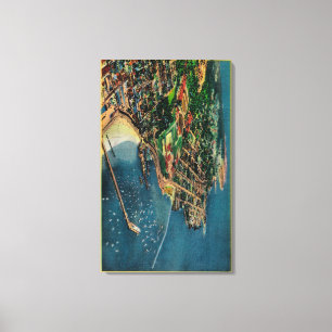 Air View of Monterey and Presido Canvas Print