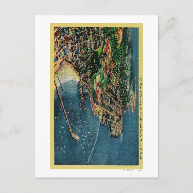Air View of Monterey and Presido Postcard (Front)