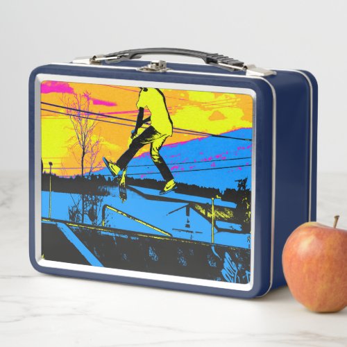 Air Walking High Flying Scooter Metal Lunch Box