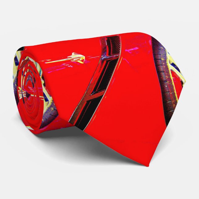 Air Wheel Intake of a Red 2014 Corvette Stingray Neck Tie (Rolled)