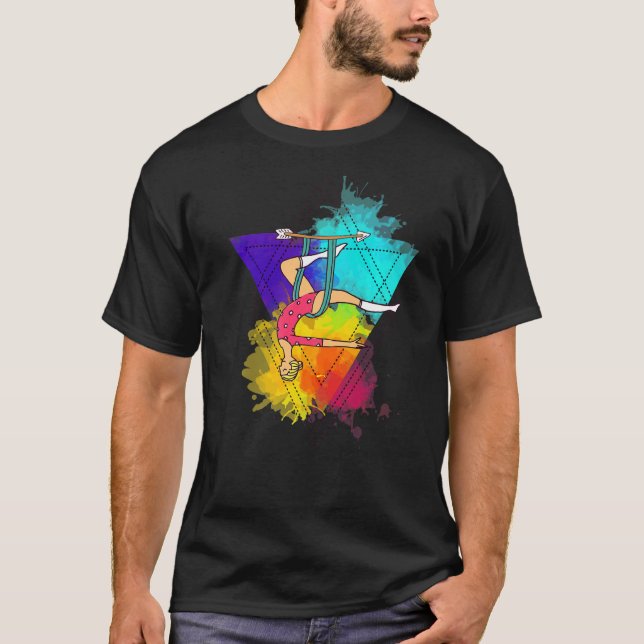 Air Yoga Acrobatics Aerialist Colorful Aerial Yoga T-Shirt (Front)