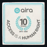 Aira 10th Birthday/Anniversary Marble Coaster<br><div class="desc">Aira 10th Birthday/Anniversary Marble Coaster</div>