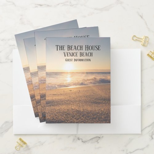 Airbnb Beach House Photo Guest Information Pocket Folder