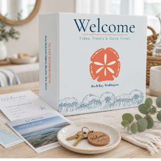 Airbnb Coastal Welcome 3 Ring Binder
