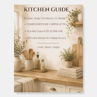 Airbnb Kitchen Guide Clean Up Sign