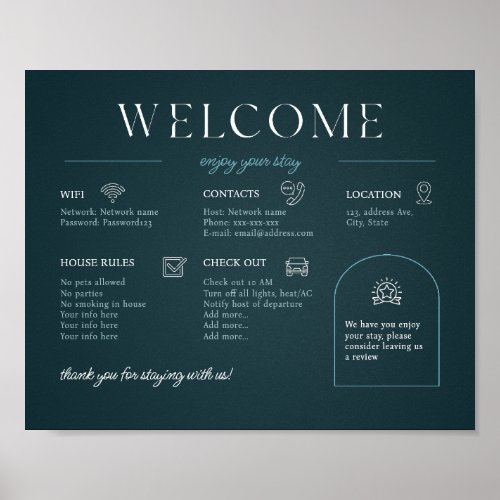 Airbnb Rental Vacation House Welcome Wall Poster