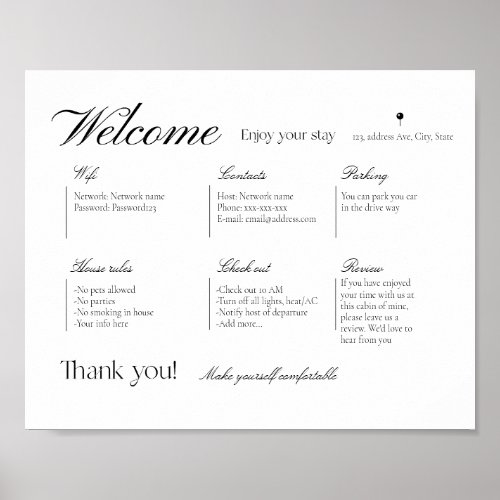 Airbnb Rental Vacation House Welcome Wall Sign