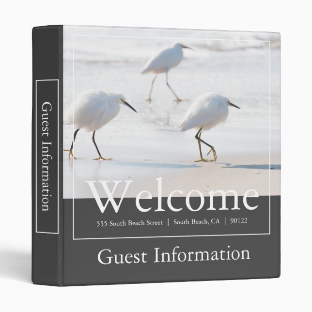 Airbnb Vacation Rental Beach Photo 3 Ring Binder (Front/Spine)