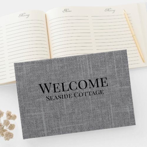 Airbnb Vacation Rental Grey Classic Linen Guest Book