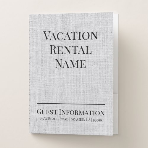Airbnb Vacation Rental Guest Information Welcome Pocket Folder